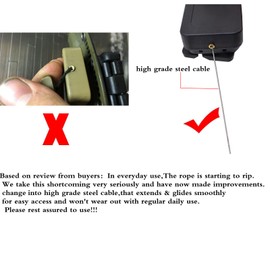 Heavy Duty Multl-Functional Retractable Key Chain Buckle Retractable ID Badge Holder with Belt Loop Clip Key Ring for Name Card Keychain (Black)