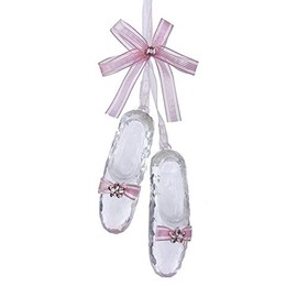 Kurt S. Adler YAMD1345 Acrylic Ballet Shoes Ornament, 6", Pink,Christmas