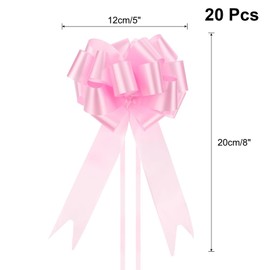 TOP-VIGOR 20Pcs 5 Inch Large Pull Bow Big Gift Wrapping Bows Ribbon Pink for Wedding Car Baskets Presents Christmas Bow