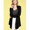 LL WSK850 Womens Draped Open- Front Cardigan XL Black