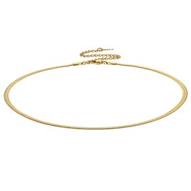 ChainsHouse Stainless Steel Snake Chain in 3 mm 5 mm Choker Necklace Herringbone Chain without Pendant Minimalisite Necklace for Birthday Valentine's Day Christmas, Stainless Steel, No Gemstone