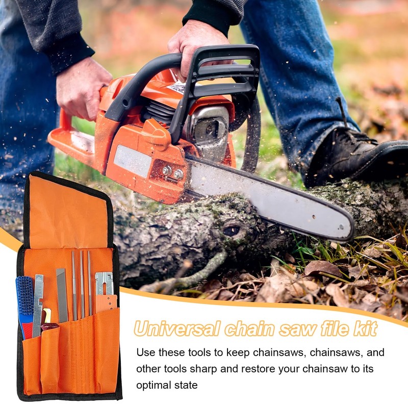 11-Piece Set Chainsaw Sharpener, High-Quality Steel Saw Chain Sharpener, Chain