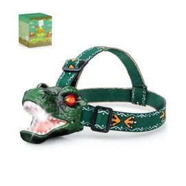 Niovexium LED Dinosaur Headlamp for Kids, Children's Toy Flashlight T-Rex Dinosaur Toys for Age 3 4 5 6 7 8 9 Years Old Kids, Camping Hiking Gear for Boys Girls