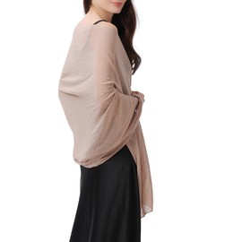 changyexi Evening Wrap Shawl for Women, Sparkly Rhinestone Sheer Chiffon Shawls, Formal Dress Cover, Champagne Gold, 78.7x27.5in