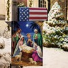 CMEGKE Jesus Nativity Scene Christmas Garden Flags Religious Christmas Garden