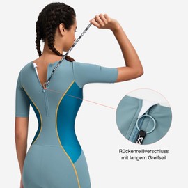 Santic Women's Triathlon Suit Padded Triathlon One-Piece Short Sleeve Suit Pro Tri Suit Quick Drying Slimming Bicycle Skinsuit, Green, L