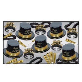 Beistle 88780NRBKG 1-Pack Decorative Legacy Party Assortments for 10 People, Gold