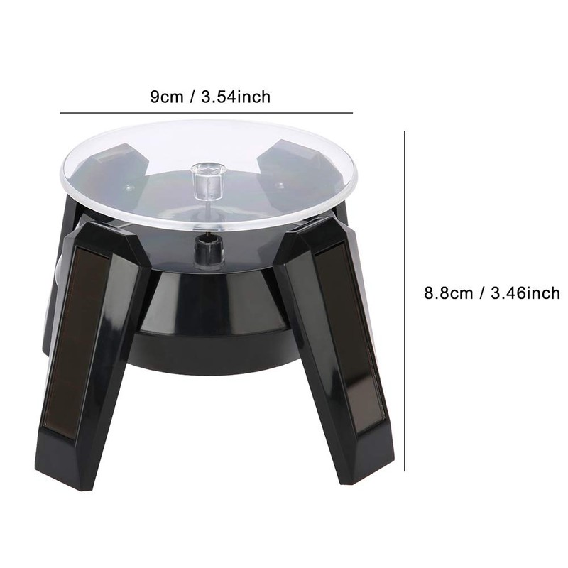 Semme Solar Turntable,Solar Rotating Display Stand, 360° Rotating Turntable with