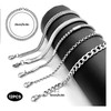 Stainless Steel Chain Bracelet Set, 12 Pieces, 21 cm Length,