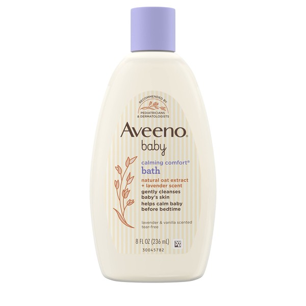 Aveeno Baby Calming Comfort Bath & Body Wash with Relaxing Lavender & Vanilla Scents & Natural Oat Extract, Tear-Free Formula, Paraben-, Phthalate- & Soap-Free, 8 fl. oz