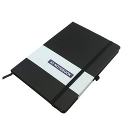 A5 New Hardback Lined Notepad Notebook Note Book Notes Journal Diary for Office (Black)