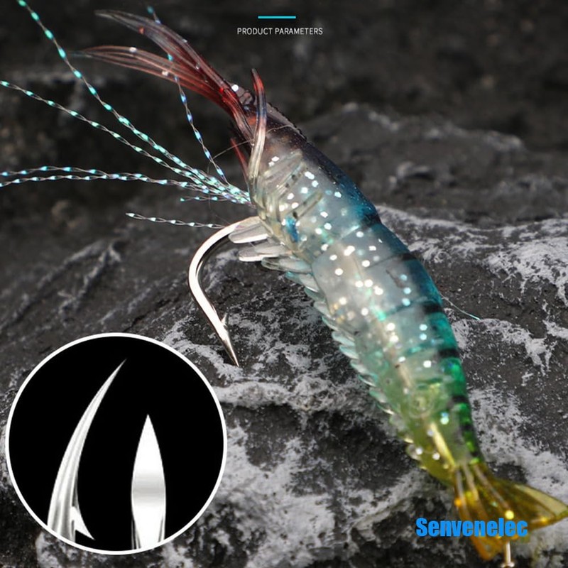 Senvenelec 5pcs Artificial Shrimp Bionic Shrimp Lures Soft Fishing Lures