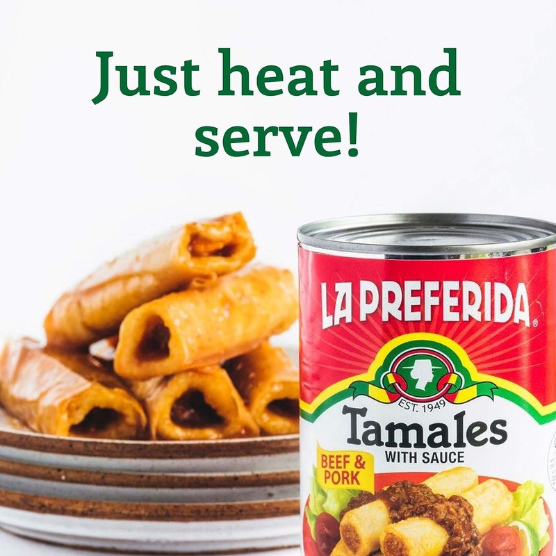 La Preferida Beef & Pork Tamales Hearty Mexican Canned Tamales