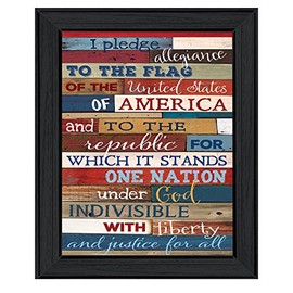 Trendy Decor4U Pledge of Allegiance by Marla Rae Printed Wall Art, 10 Inch x 14 Inch