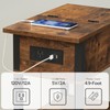 HOOBRO End Table with Charging Station, Flip Top Side Table