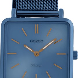Oozoo Vintage Damenuhr Quadratisch mit Milanaiseband Blue Steel 29 x 29 MM Blau C20012