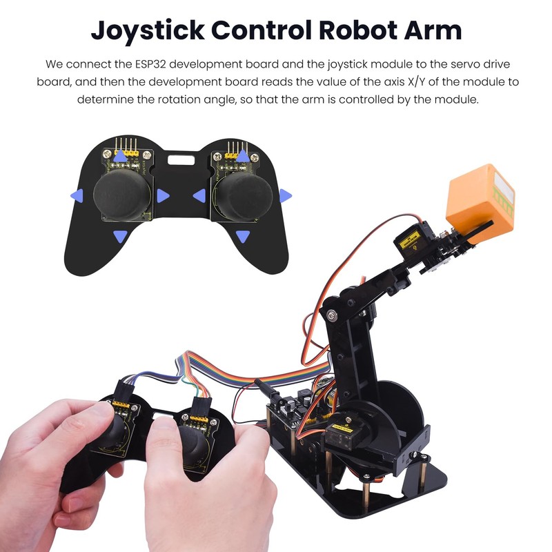 KEYESTUDIO ESP32 Smart Robot Arm Kit for Arduino with Joystick,
