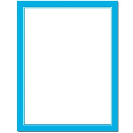 Basic Border Letterhead Laser & Inkjet Printer Paper - Brights (Blue, 100 Pack)
