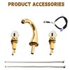 Bathroom Sink Faucet 3 Hole Deck Mounted Widespread Brass Bathroom