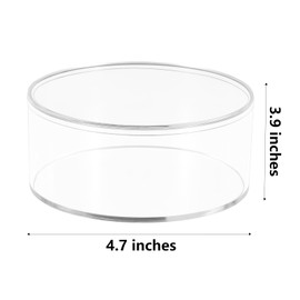 Dayaanee Round Acrylic Container, Clear Round Acrylic Box Organizer with Lid Circle Box with Lid, 4.7x3.9” Storage Boxes for Candy,Pill, Nails, Beads and Tiny Jewelry
