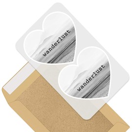 Awesome 2 x Heart Stickers 10 cm - BW - Vintage Wanderlust Travel Explore Fun Decals for Laptops,Tablets,Luggage,Scrap Booking,Fridges #36884