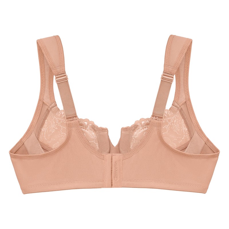Glamorise Women's Plus Size Low Cut Wonderwire Lace Bra Underwire