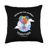 Autism Puzzle Heart, Journey together Autism Awareness Throw Pillow