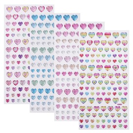 GINCEVHY 468 pcs Heart Gem Stickers, Self Adhesive Sparkle Rhinestone Stickers, Multicolor Bling Crystal DIY Diamond Stickers, Crafts Supplies for Kids & Adults