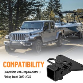 Venussar 2 Inch Rear Trailer Hitch Receiver, Trailer Hitch Kits for Towing Compatible with Jeep Gladiator JT 2020-2024