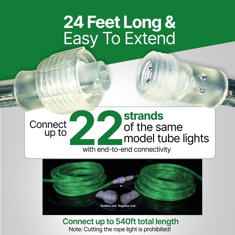 Tupkee LED Rope Light Green - for Indoor and Outdoor