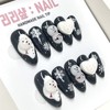 Winter Night Snowman Handmade Nail Tips - Short Oval /