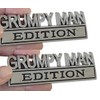 2PCS Metal Grumpy Man Edition Side Rear Front Emblem Badge