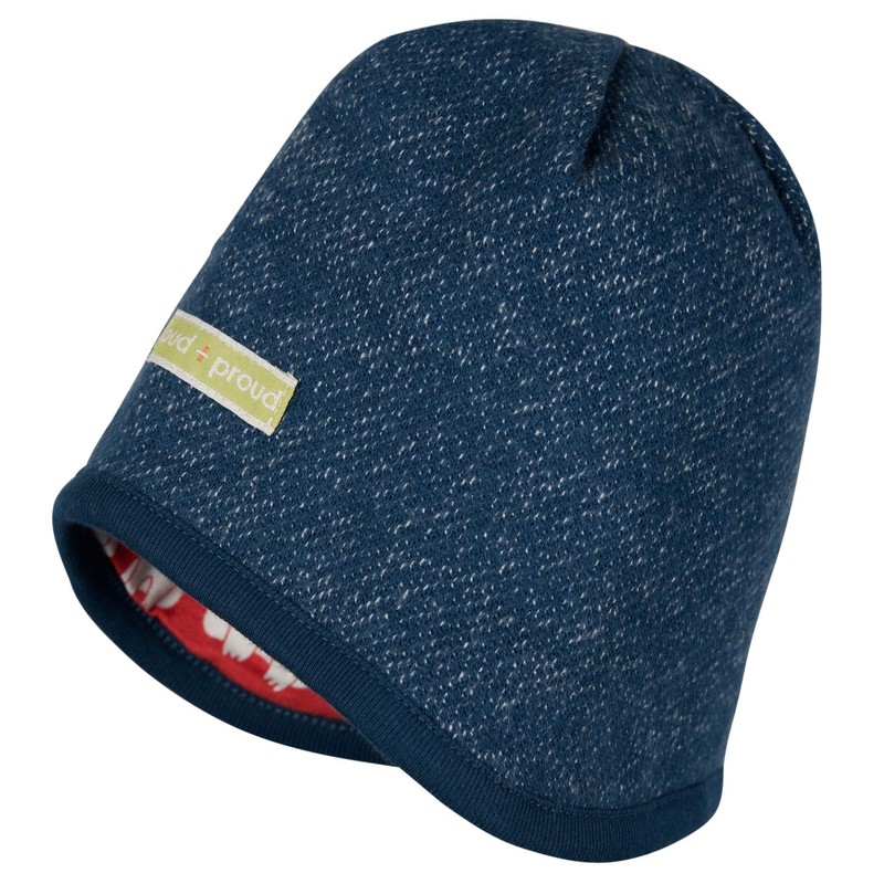 loud + proud Unisex Children's Reversible Hat Melange Knitted Beanie
