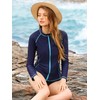 ATTRACO Womens Rash Vest Zip Long Sleeve UPF 50 Rash