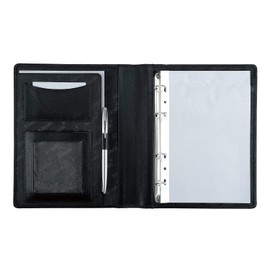 Alassio 30003-1 Benaco Ring Binder in DIN A5 Format, Imitation Leather Document Folder Approx. 23 x 18 x 3 cm Black