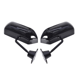 Universal F1 Style Side Mirrors Glossy Black Rear View Mirror with Blue Glass