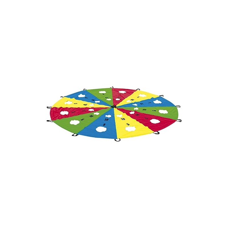 Eduplay 170170 Schwungtuch mit Ziellöchern 300 cm, Mehrfarbig