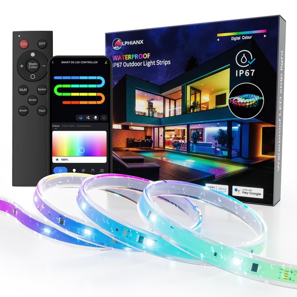 32.8FT Outdoor Led Strip Lights Waterproof, IP67 Waterproof Smart Light