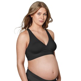Medela Keep Cool Sleep Bra | Seamless Maternity & Nursing Sleep Bra with Full Back Breathing Zone and Soft Touch Fabric, Black Small