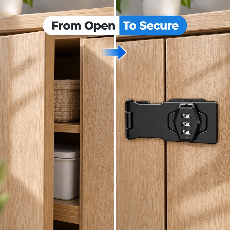 3-Digit Combination Cabinet & Drawer Lock – Keyless Password Security