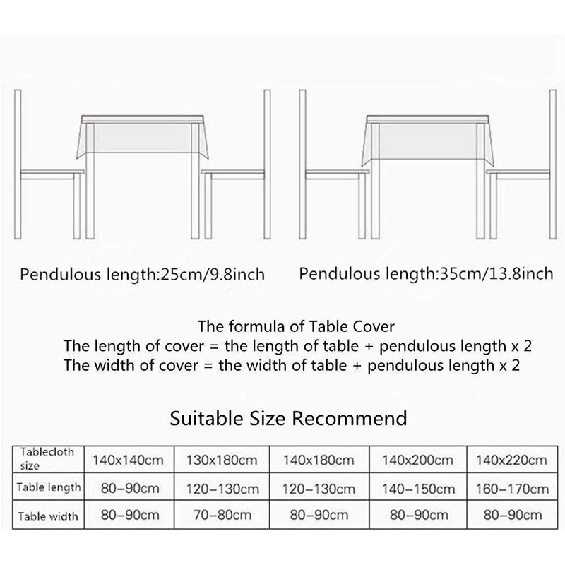 Bringsine Vinyl Rectangle/Oblong Tablecloth PVC Table Cover Oil-Proof/Waterproof Kitchen Dining