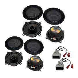 Harmony Audio R5 Compatible with Ford Ranger 1989-1992 Speaker Replacement Front and Rear Car Audio Kit Bundle with Harness