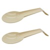 2 x Beige Cooking Spoon Rest Whisk Rest Plastic Spoon