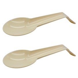 2 x Beige Cooking Spoon Rest Whisk Rest Plastic Spoon Rest Kitchen Utensils Shelf for Kitchen Utensils