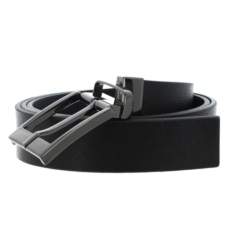 VALENTINO Icaro Classic Men's Belt W95 Nero/Blue, Nero / Blu
