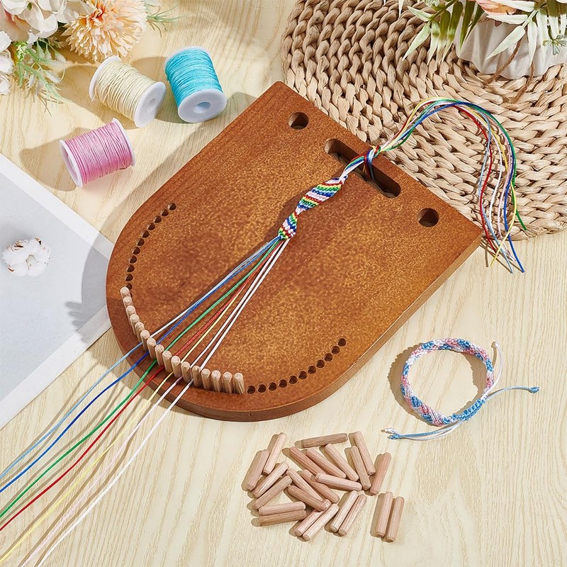 BENECREAT Wooden Bracelet Maker, Knitting Bracelet Making Kit with Multiple