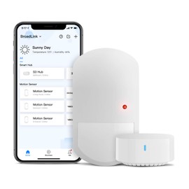 BroadLink Smart Motion Sensor, PIR for Home Automation, Works with IFTTT and Alexa Routines. Wireless Trigger Smart Home Devices and Scenes, Occupancy Lighting, S3 hub Included