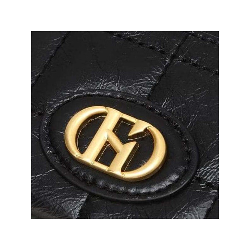 Hazzys (대구신세계)H20크링클 블랙 퀼팅 소가죽 3단 반지갑 HIWA4F759BK (Haeundae Shinsegae)