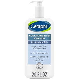 Body Wash by CETAPHIL, NEW Moisturizing Relief Body Wash for Sensitive Skin, Creamy Rich Formula Gently Cleanses and Gives 24 Hr Relief to Dry Skin,Hy