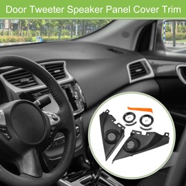 ACROPIX Interior Front Car Door Speaker Window a Pillar Cover Trim Tweeter Speaker Panel Fit for Honda Civic 2016-2019 with Screwdriver and Screws ABS Black - Pack of 2
